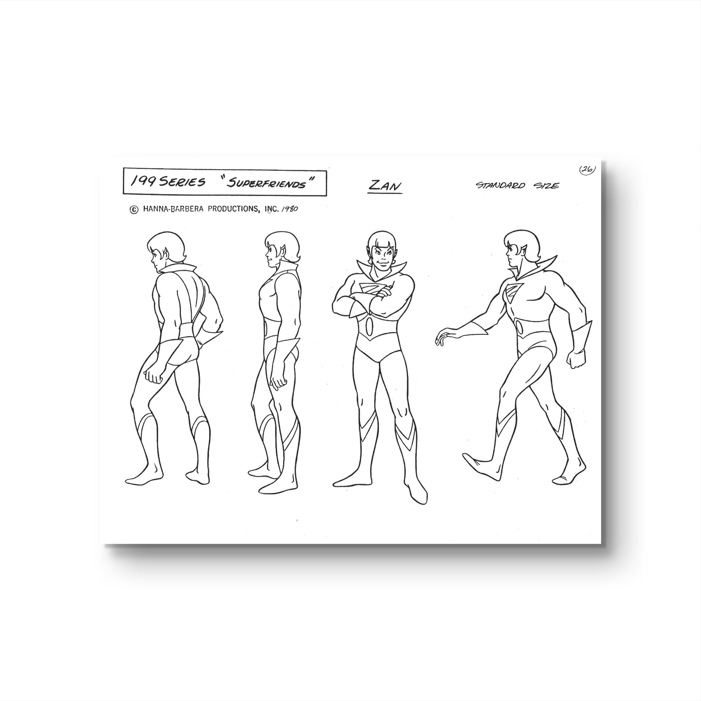 Super Friends Original Production Model Sheet: Zan