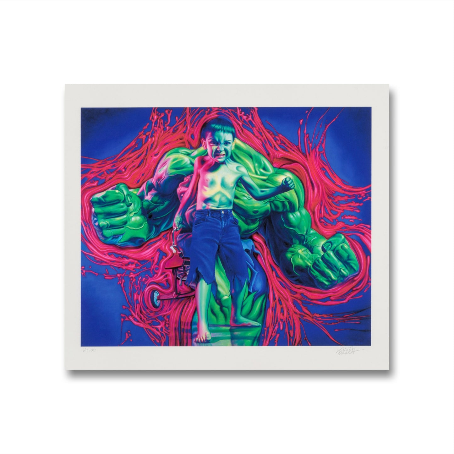 Ron English Superhero Signed Limited Edition Fine Art Print: Hulk Boy