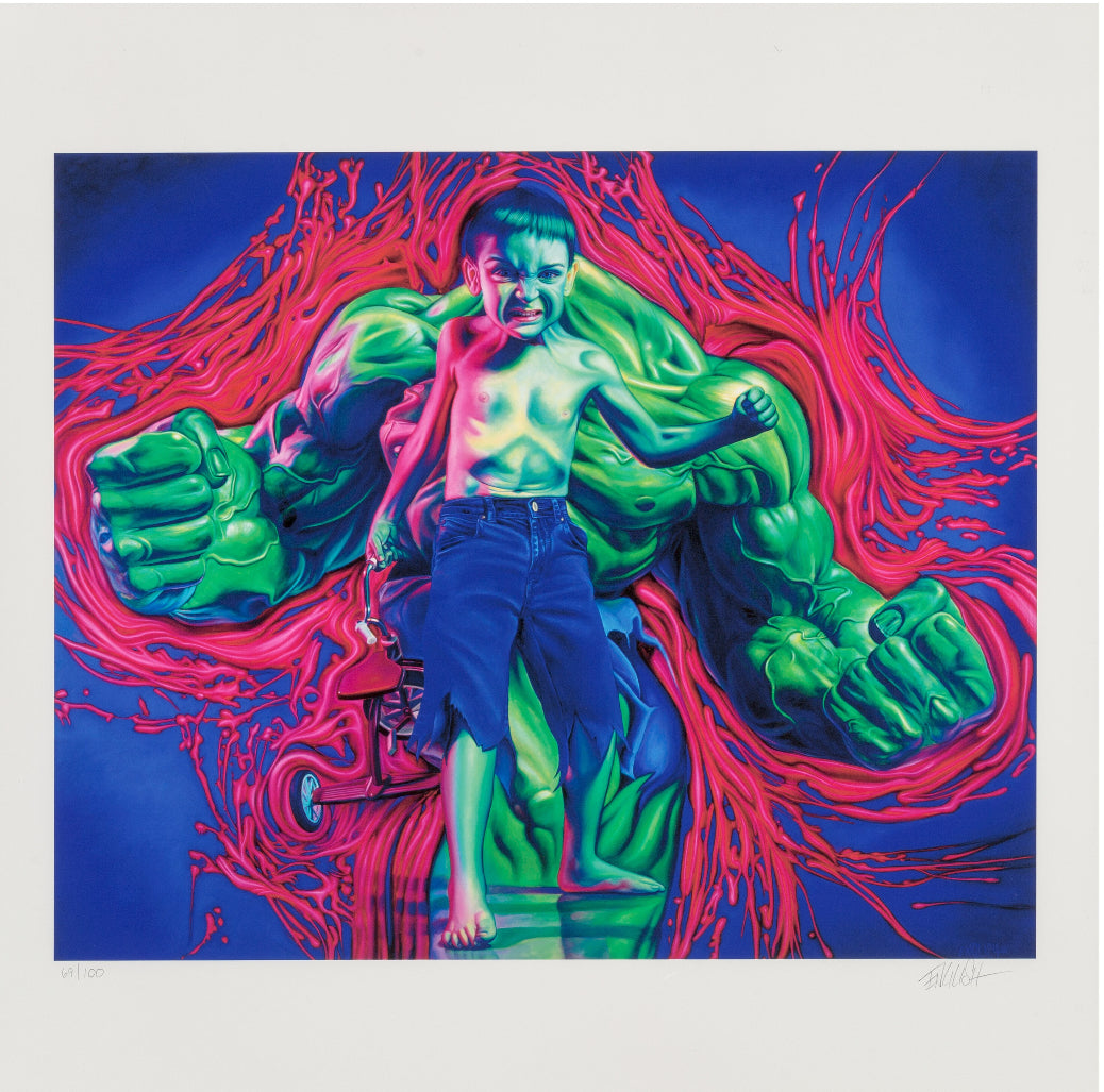 Ron English Superhero Signed Limited Edition Fine Art Print: Hulk Boy