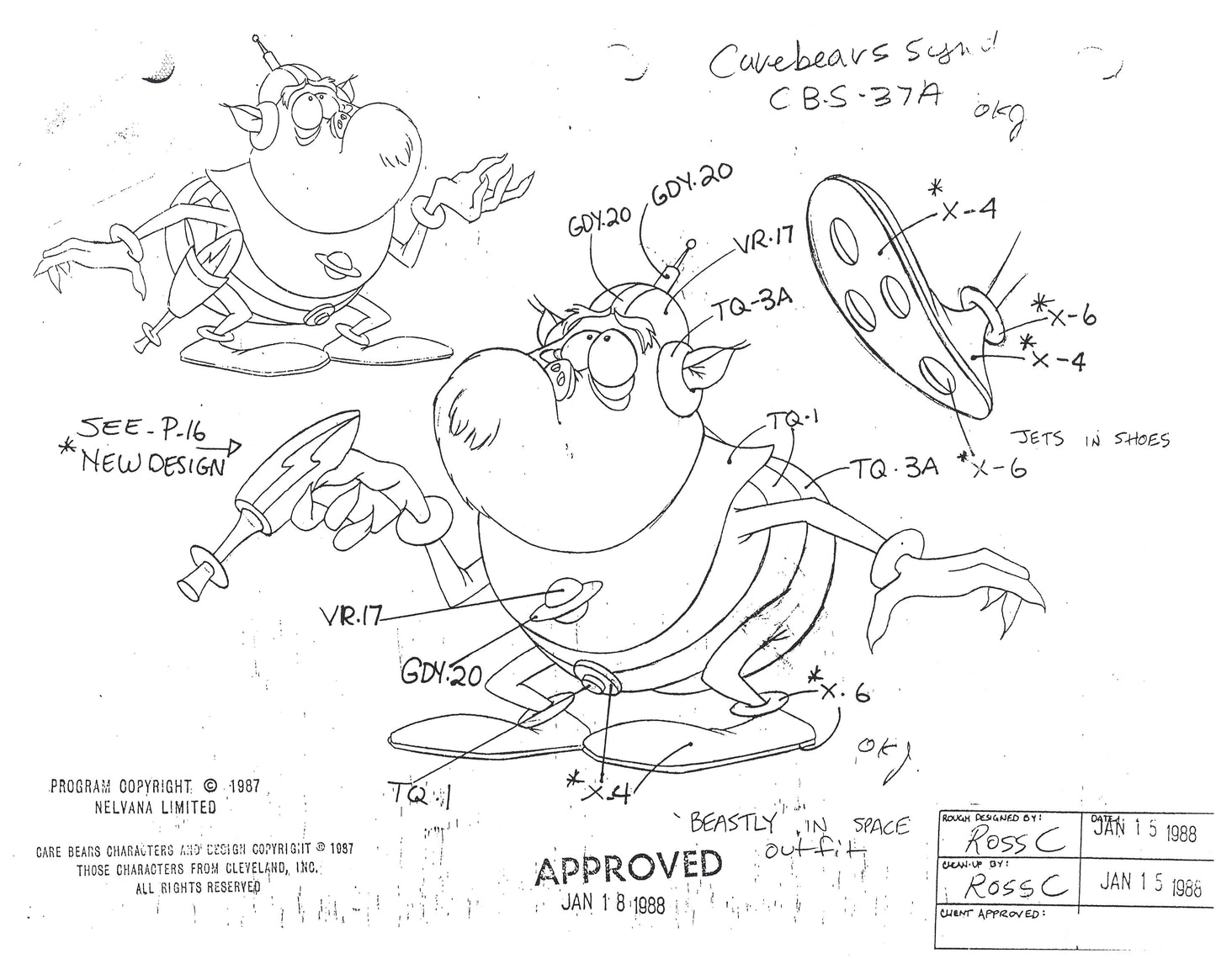 Care Bears Original Production Model Sheet: Beastly