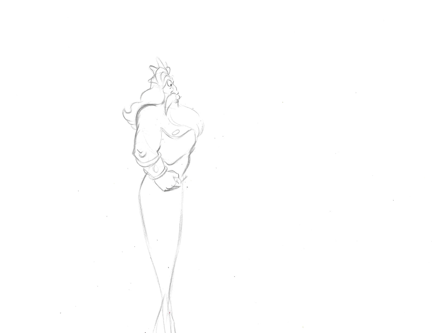 Little Mermaid Pre-Production Concept Drawing: King Triton