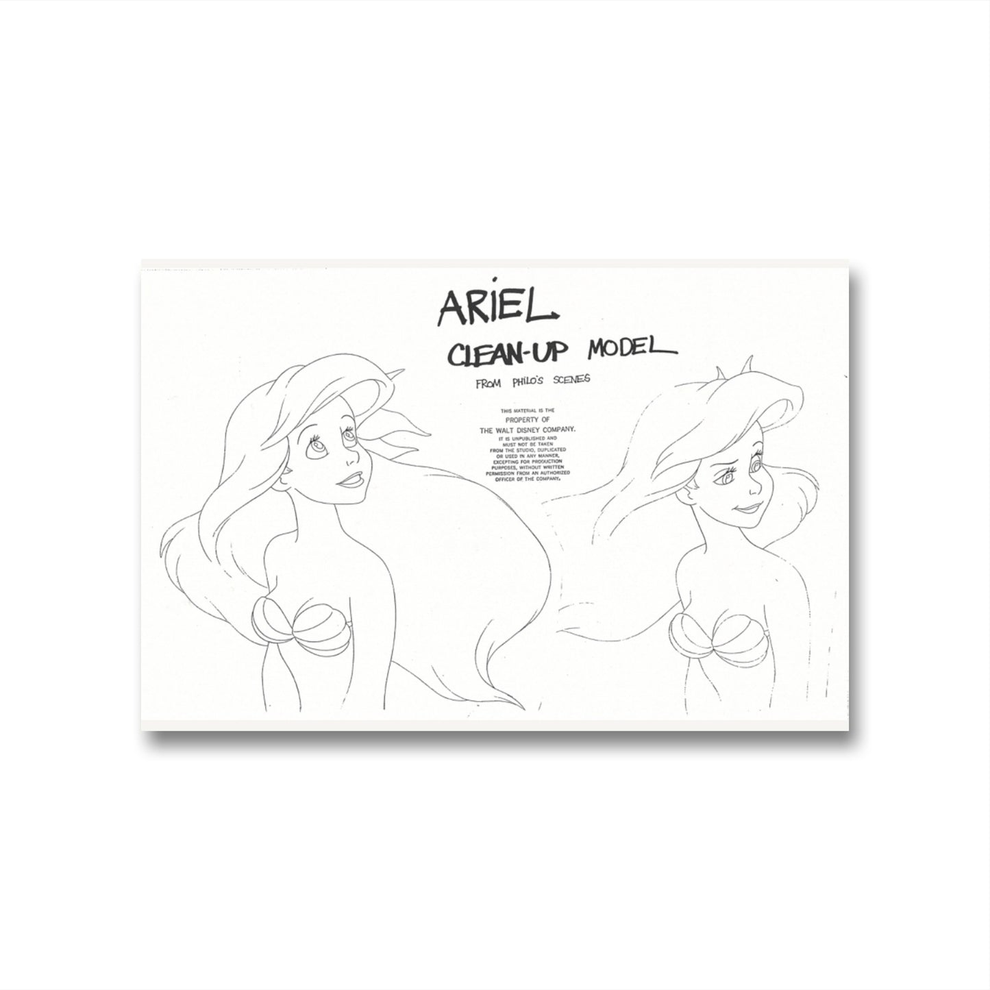 The Little Mermaid Original Production Model Sheet: Ariel