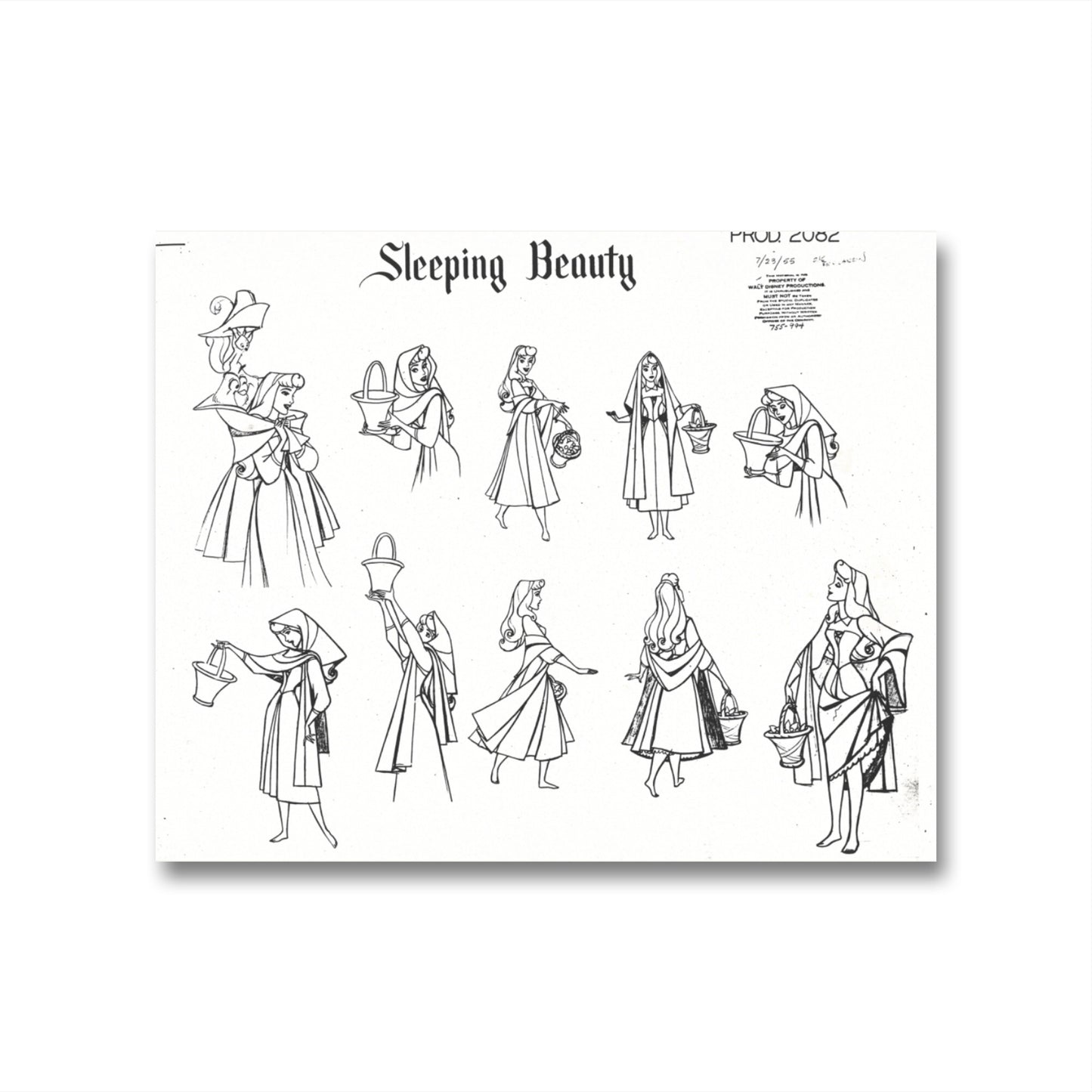 Sleeping Beauty Original Production Model Sheet: Briar Rose