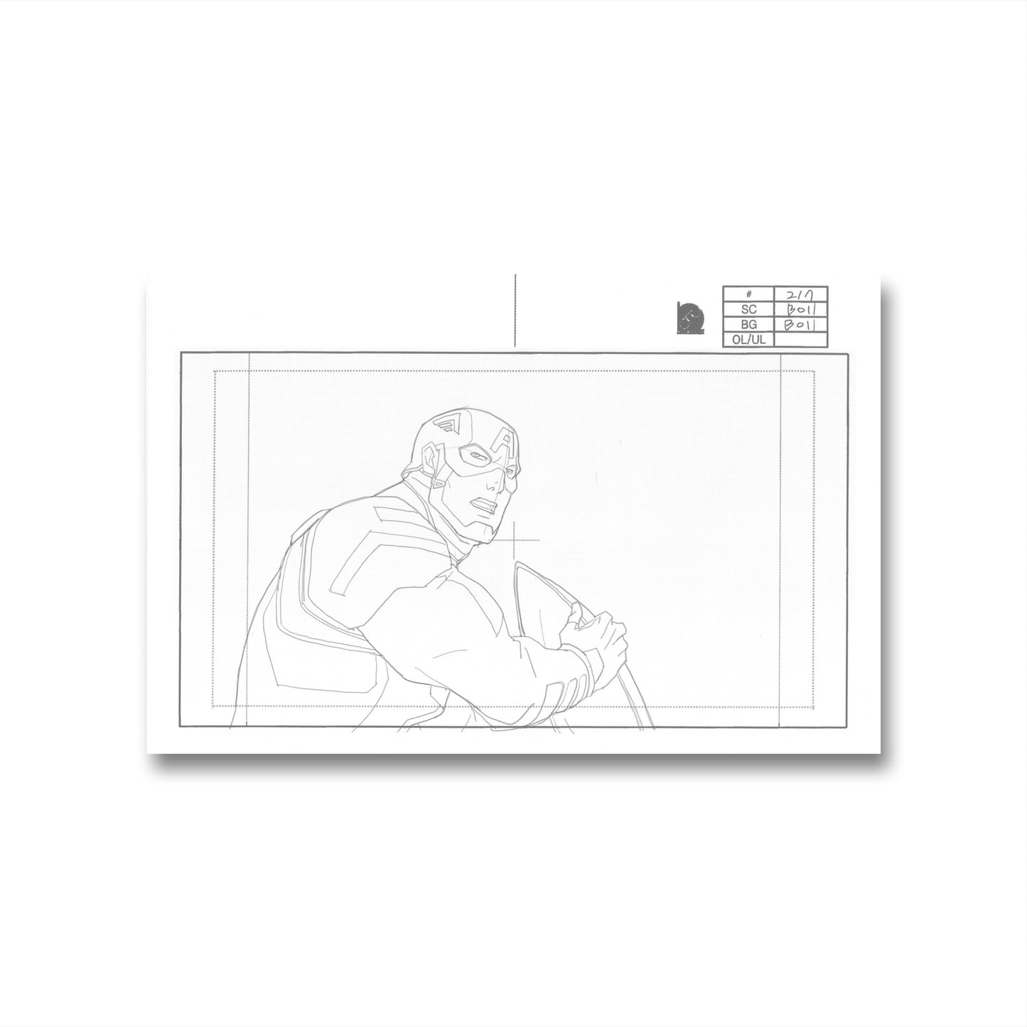 Avengers Assemble Original Production Drawing: Captain America