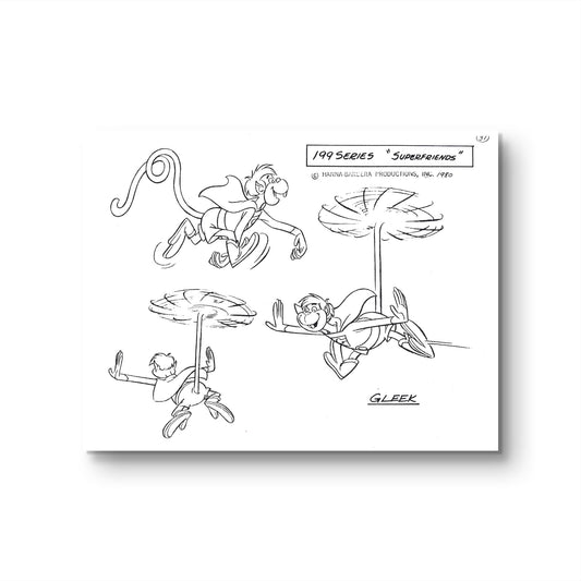 Super Friends Original Production Model Sheet: Gleek