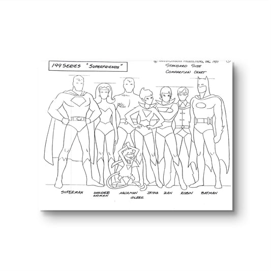 Super Friends Original Production Model Sheet