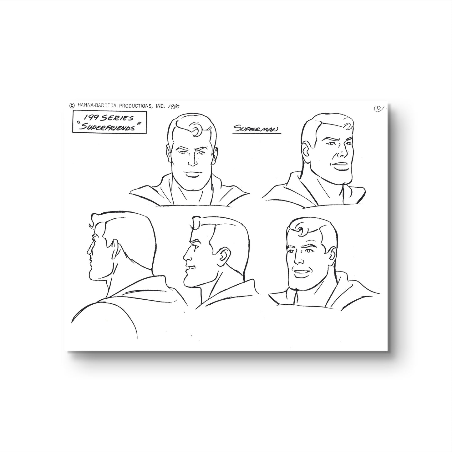 Super Friends Original Production Model Sheet: Superman