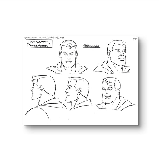 Super Friends Original Production Model Sheet: Superman