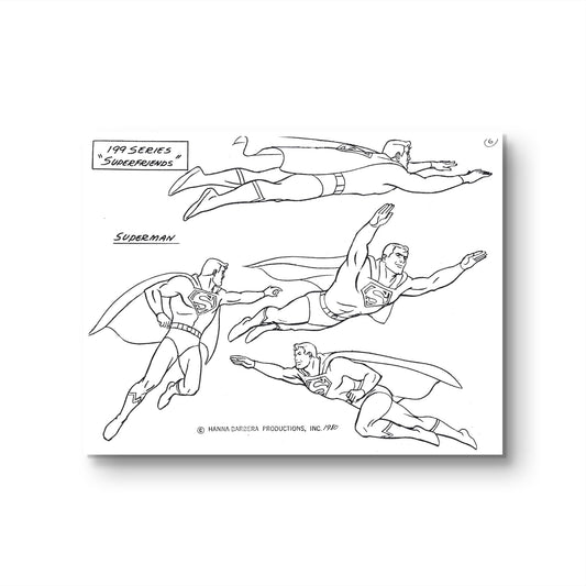 Super Friends Original Production Model Sheet: Superman