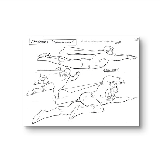 Super Friends Original Production Model Sheet: Superman