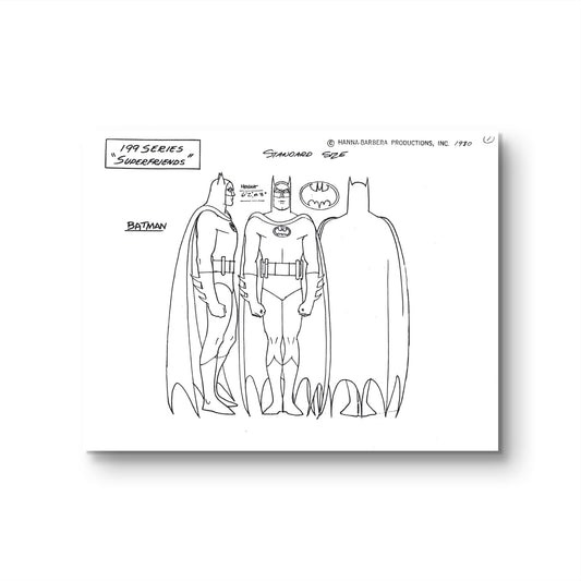 Super Friends Original Production Model Sheet: Batman