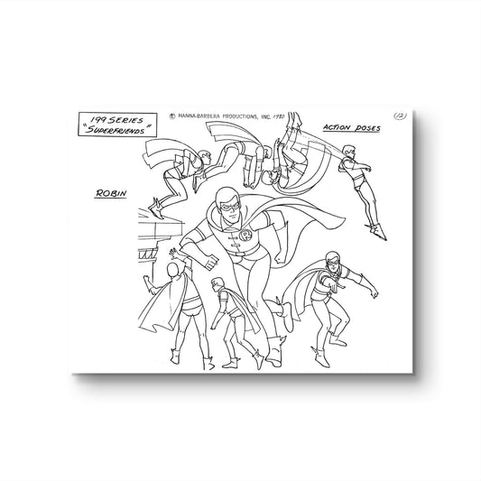 Super Friends Original Production Model Sheet: Robin