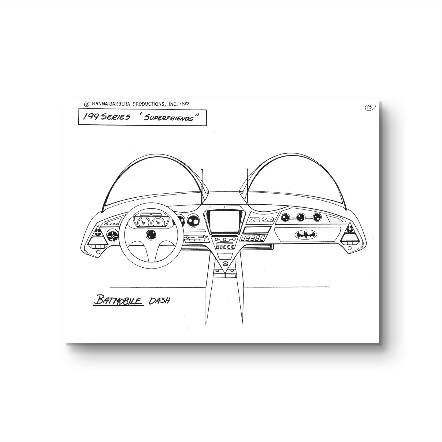 Super Friends Original Production Model Sheet: Batmobile