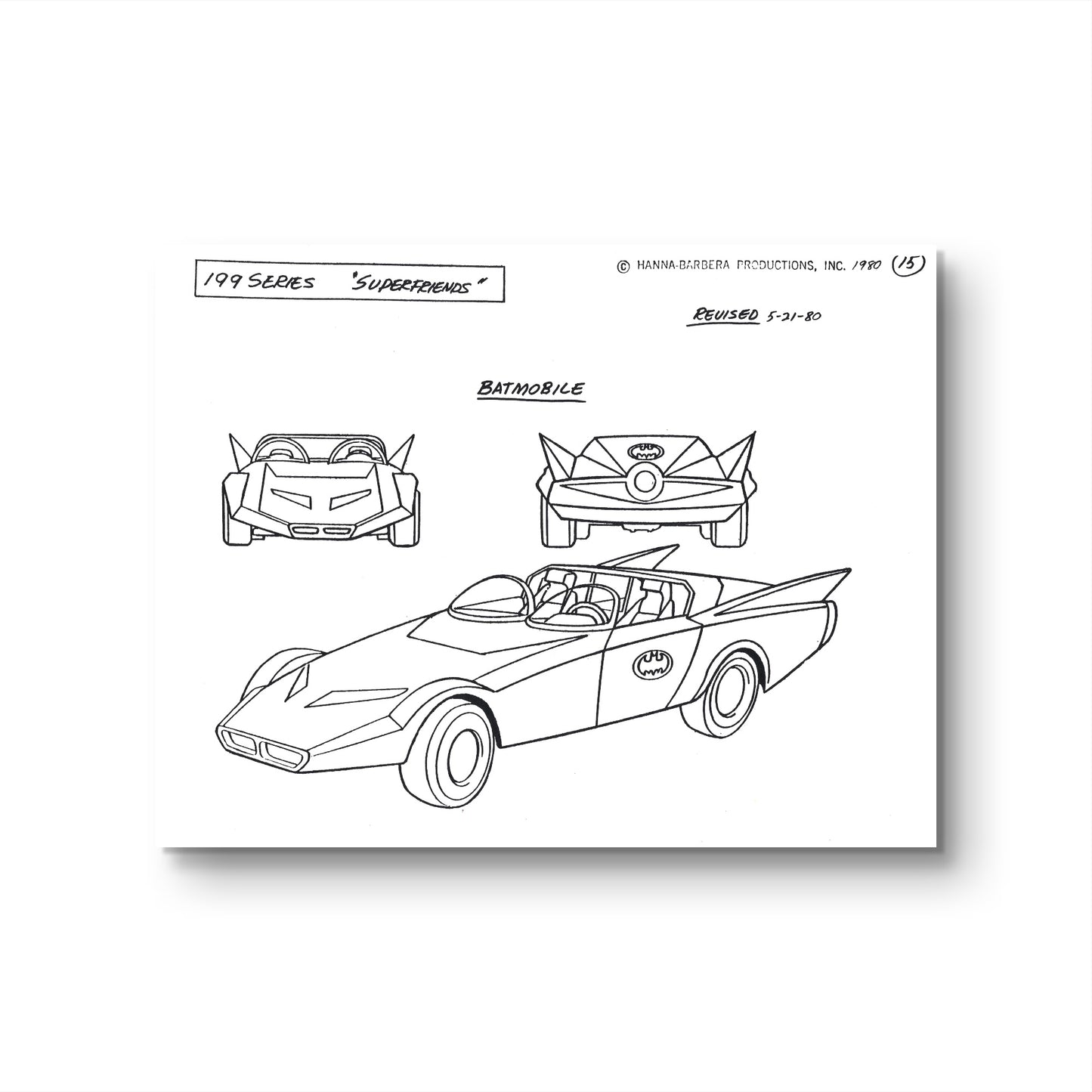 Super Friends Original Production Model Sheet: Batmobile