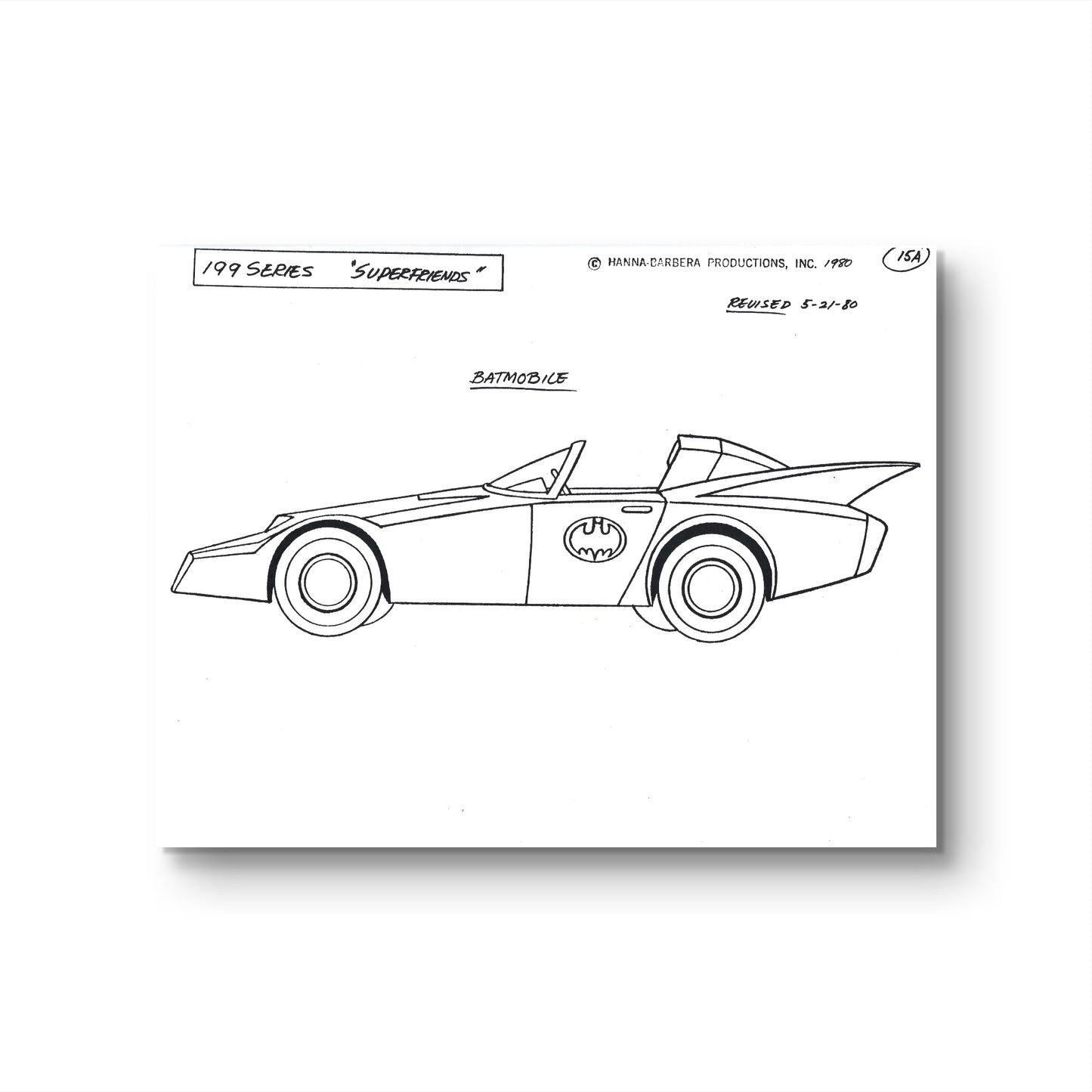 Super Friends Original Production Model Sheet: Batmobile