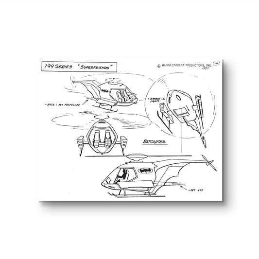 Super Friends Original Production Model Sheet: Batcopter