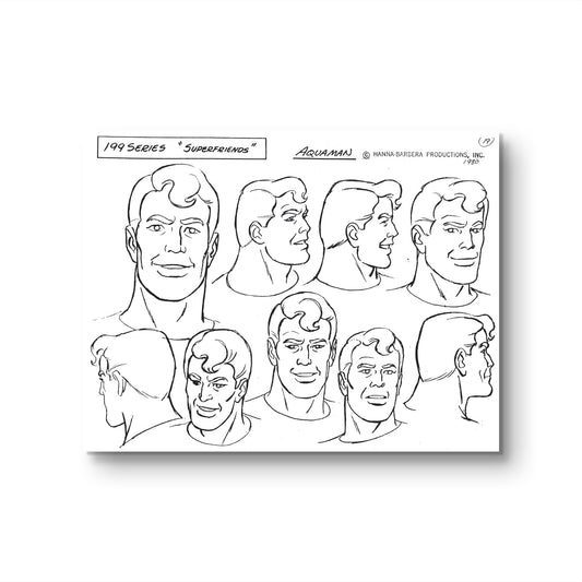 Super Friends Original Production Model Sheet: Aquaman