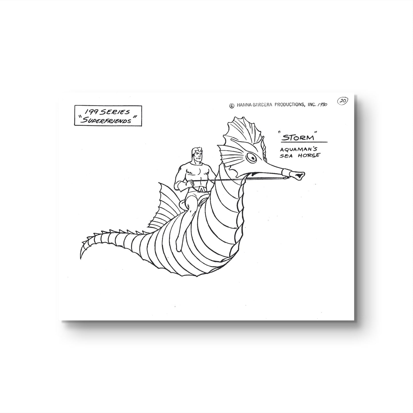 Super Friends Original Production Model Sheet: Aquaman and Storm