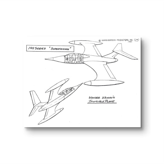 Super Friends Original Production Model Sheet: Wonder Woman's Invisible Plane