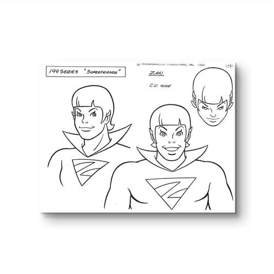 Super Friends Original Production Model Sheet: Zan