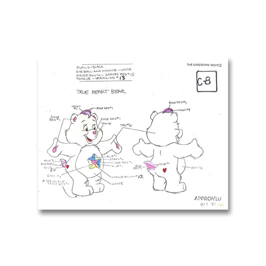 Care Bears Original Production Model Sheet: True Heart