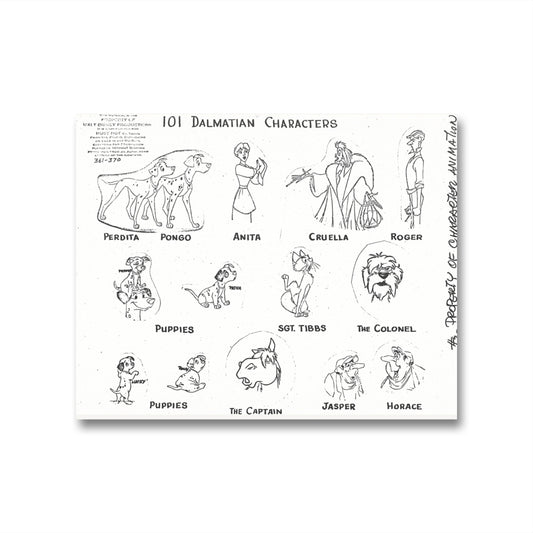 One Hundred and One Dalmations Original Production Character Model Sheet