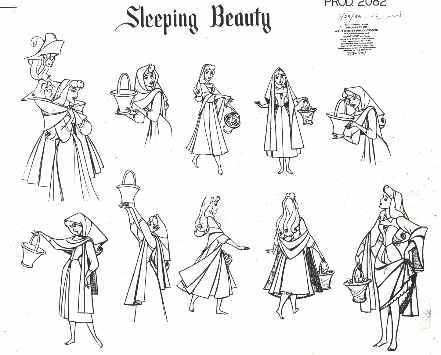 Sleeping Beauty Original Production Model Sheet: Briar Rose