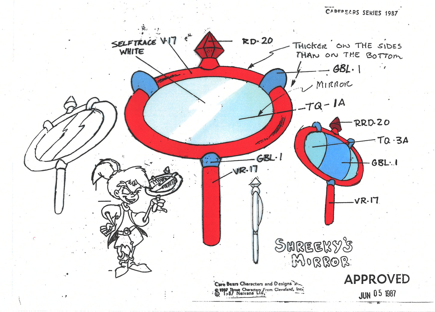 Care Bears Original Production Model Sheet: Shreeky's Mirror