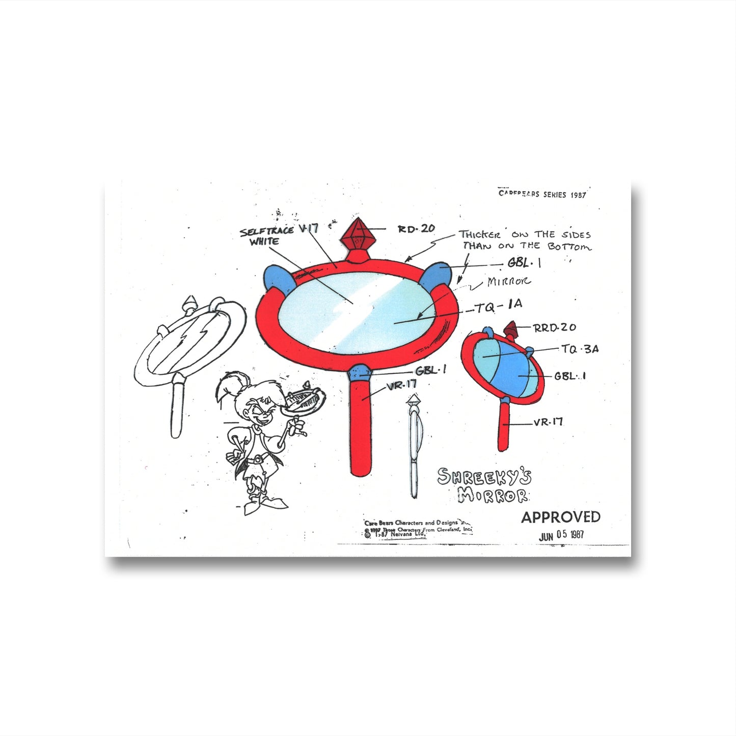 Care Bears Original Production Model Sheet: Shreeky's Mirror