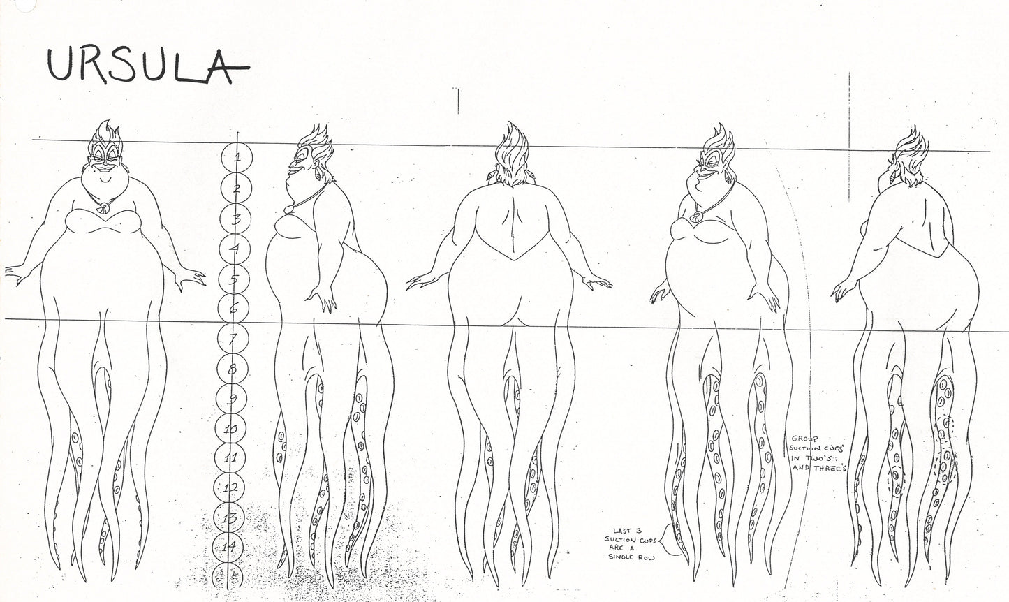 The Little Mermaid Original Production Model Sheet: Ursula