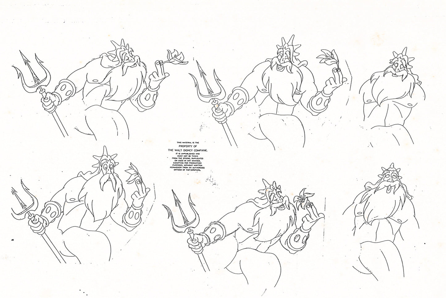 The Little Mermaid Original Production Model Sheet: King Triton