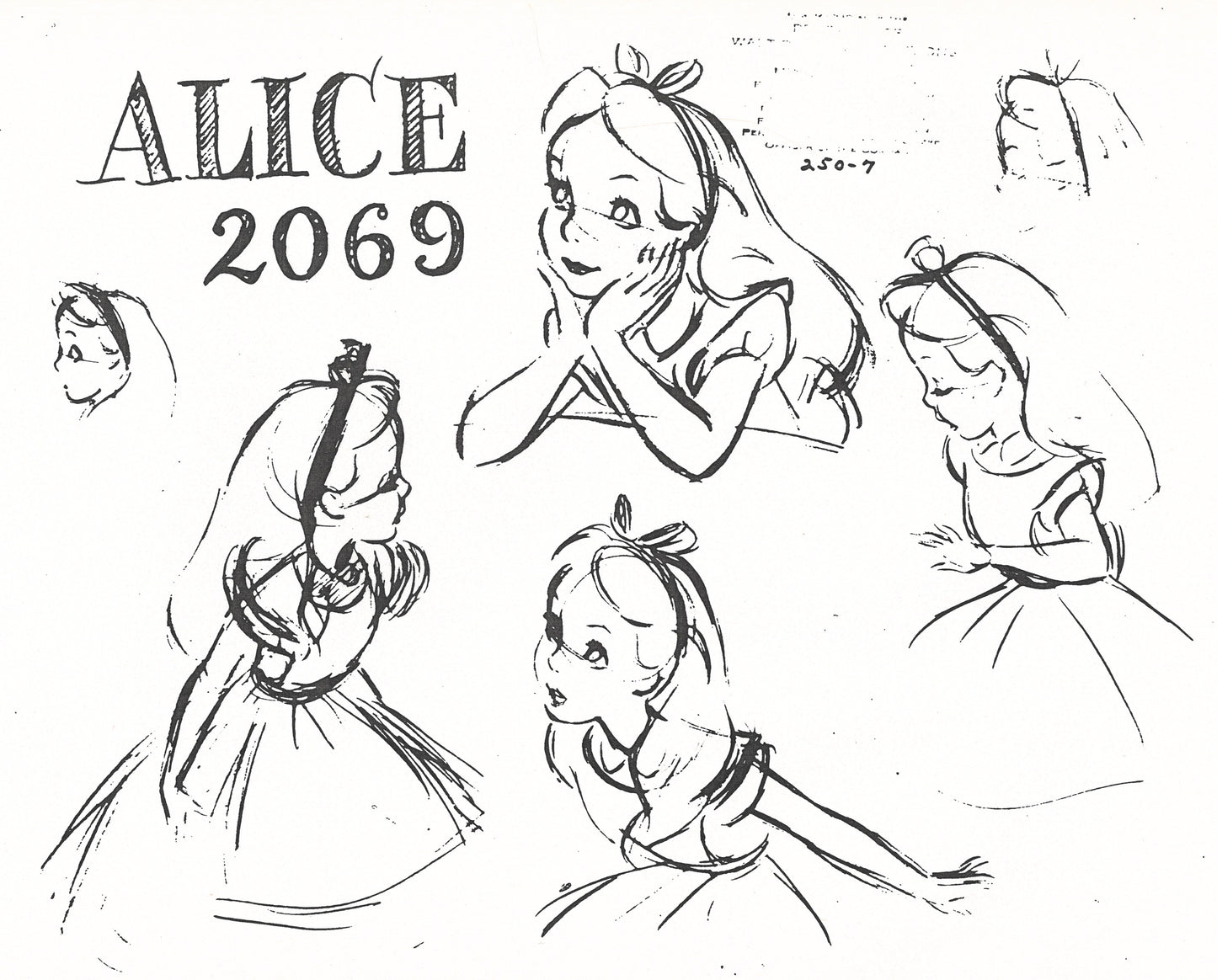 Alice in Wonderland Original Production Model Sheet