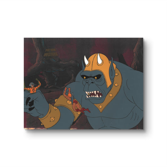 He-Man and the Masters of the Universe Original Production Cel: Adam, Aroo, Man at Arms 1983