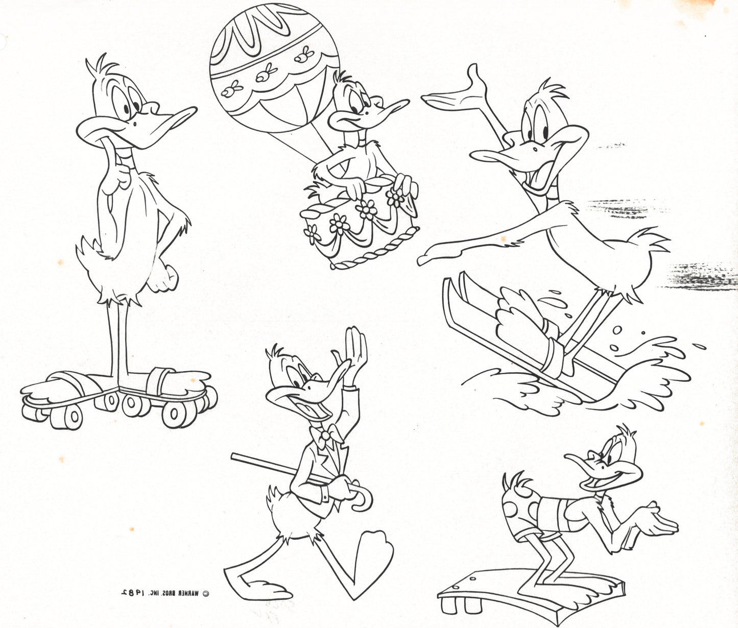 Daffy Duck Original Production Model Sheet, 1981