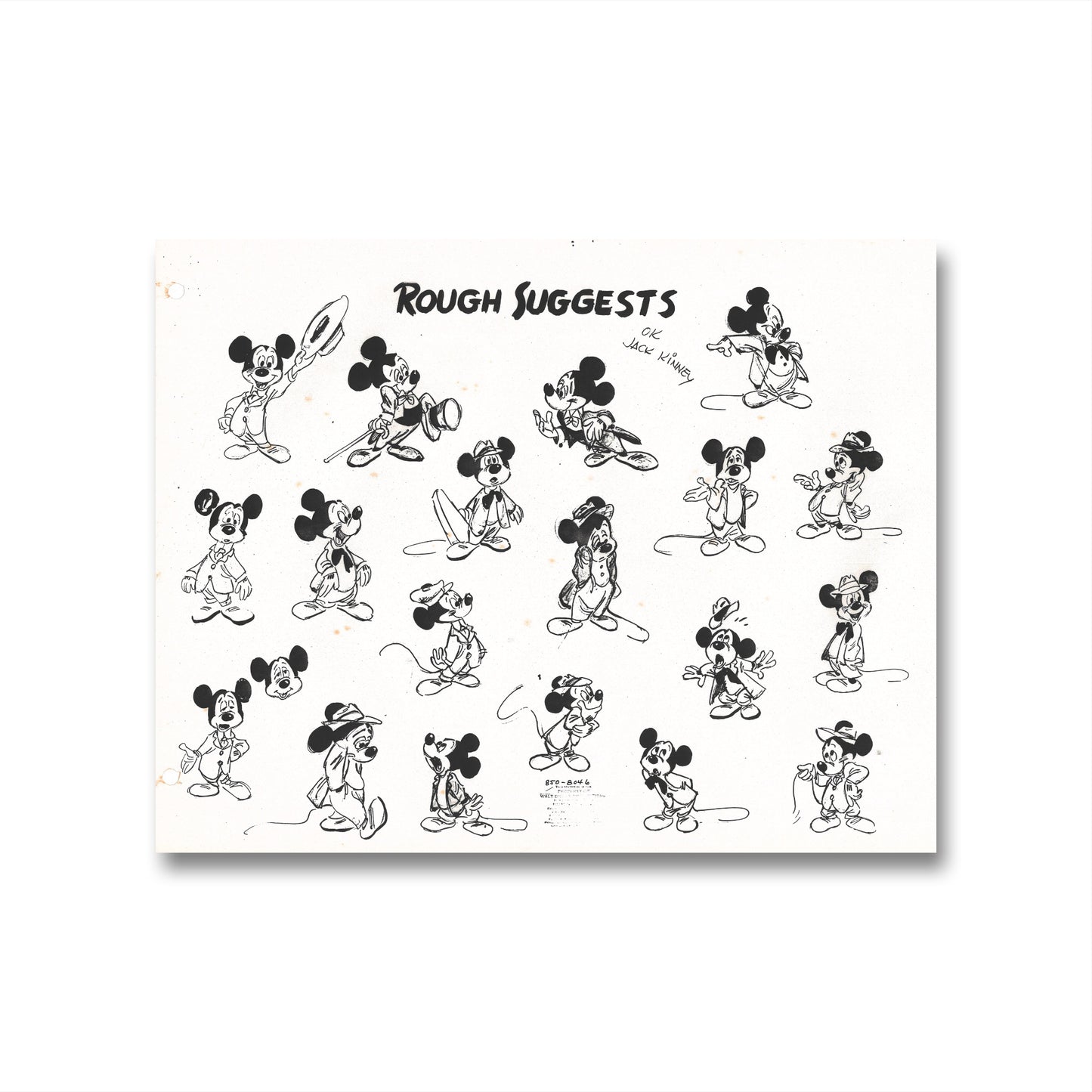 Disney Original Production Model Sheet: Mickey Mouse