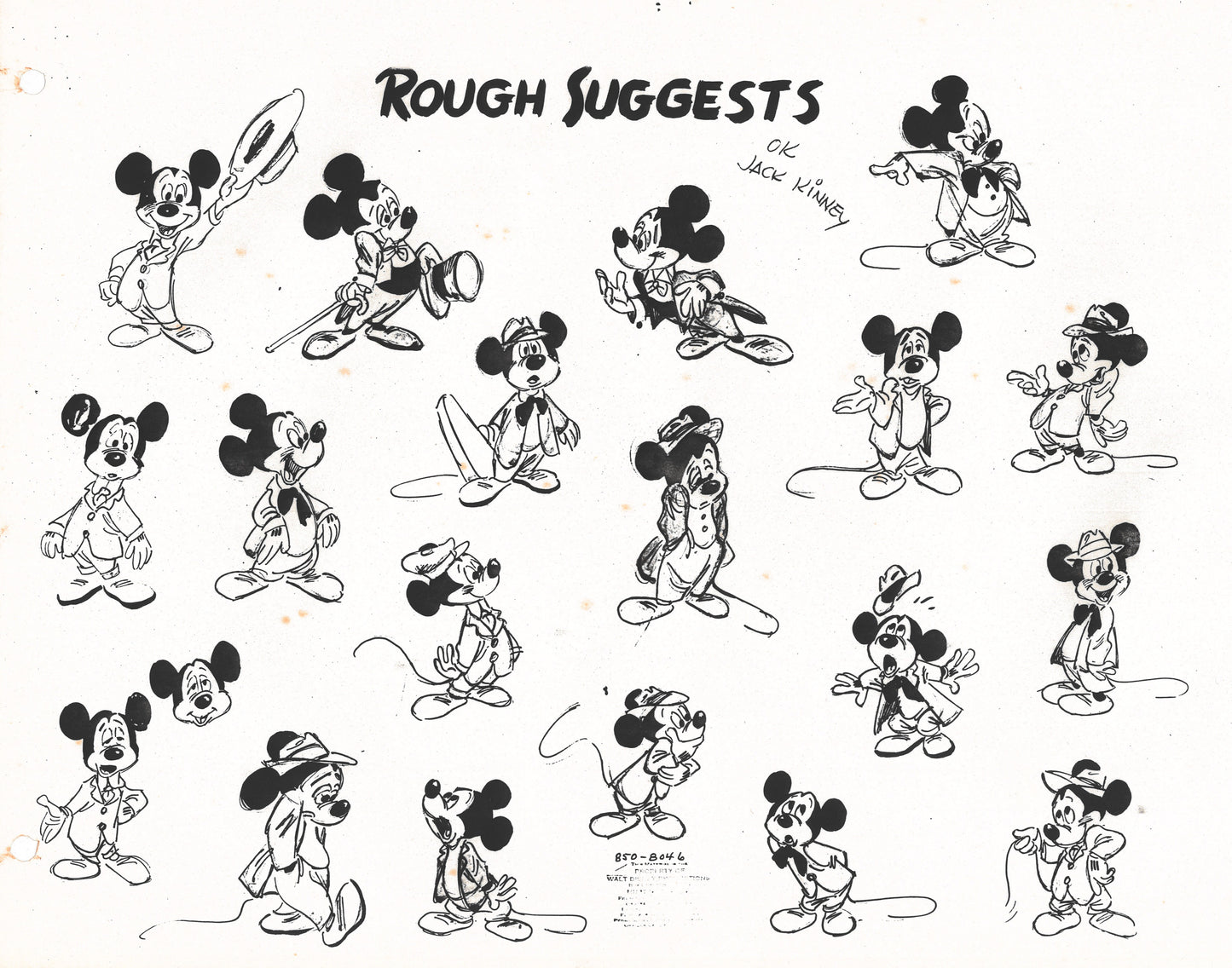 Disney Original Production Model Sheet: Mickey Mouse