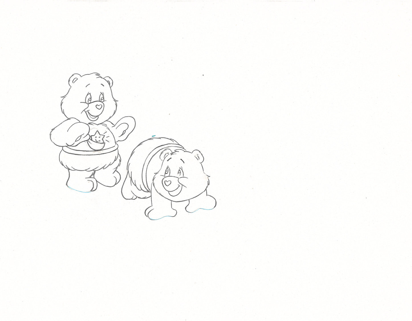 Care Bears Original Production Drawing: Baby Tugs and Baby Hugs Twin Bears