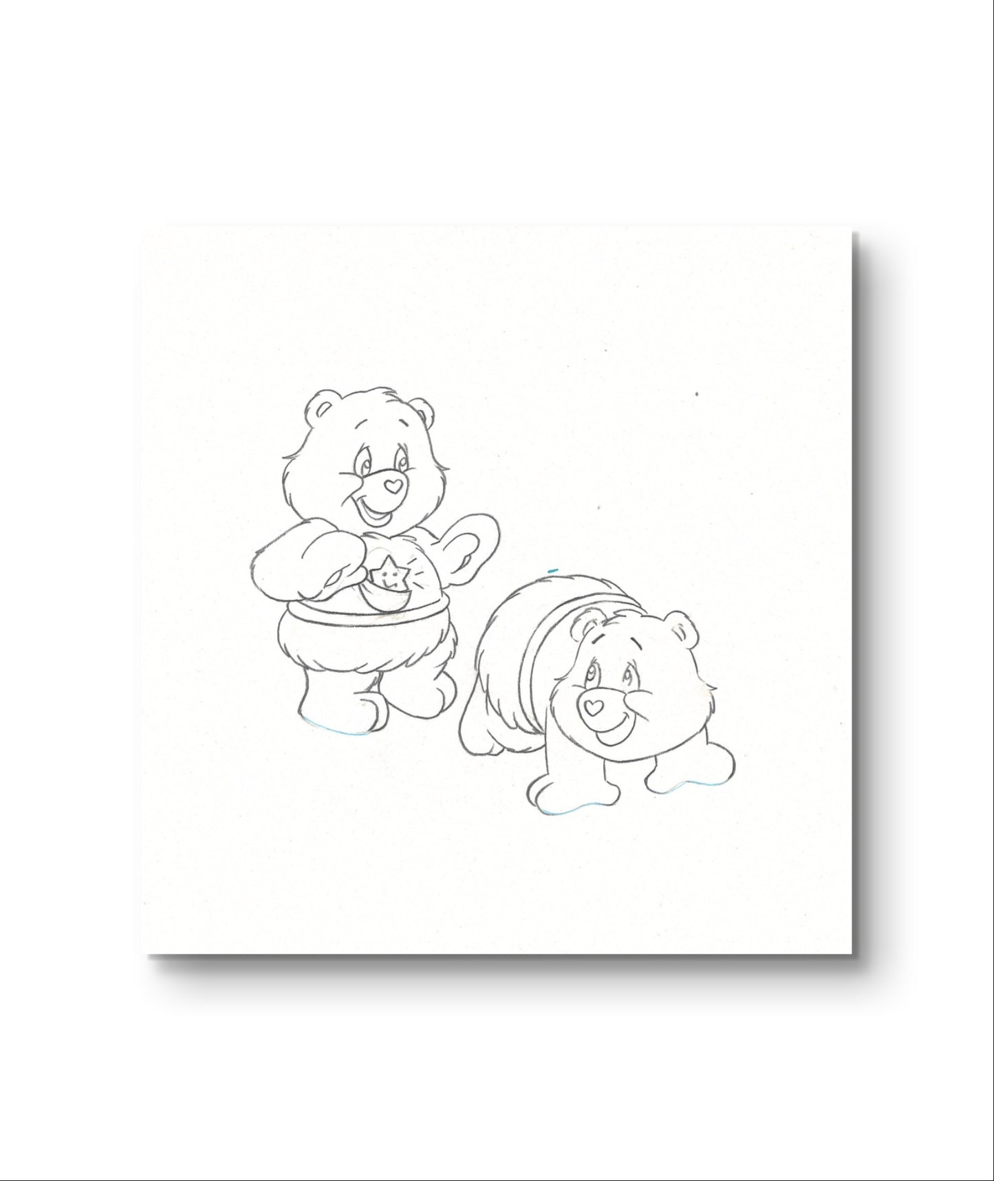 Care Bears Original Production Drawing: Baby Tugs and Baby Hugs Twin Bears